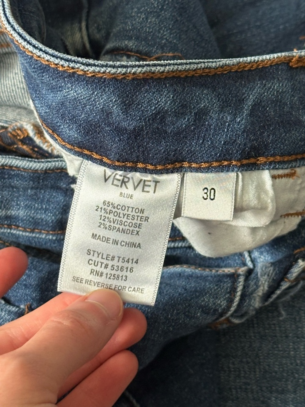 Vervet High Waisted Straight Leg Ankle Length Jeans Size 30 - 31” waist - Picture 5 of 7